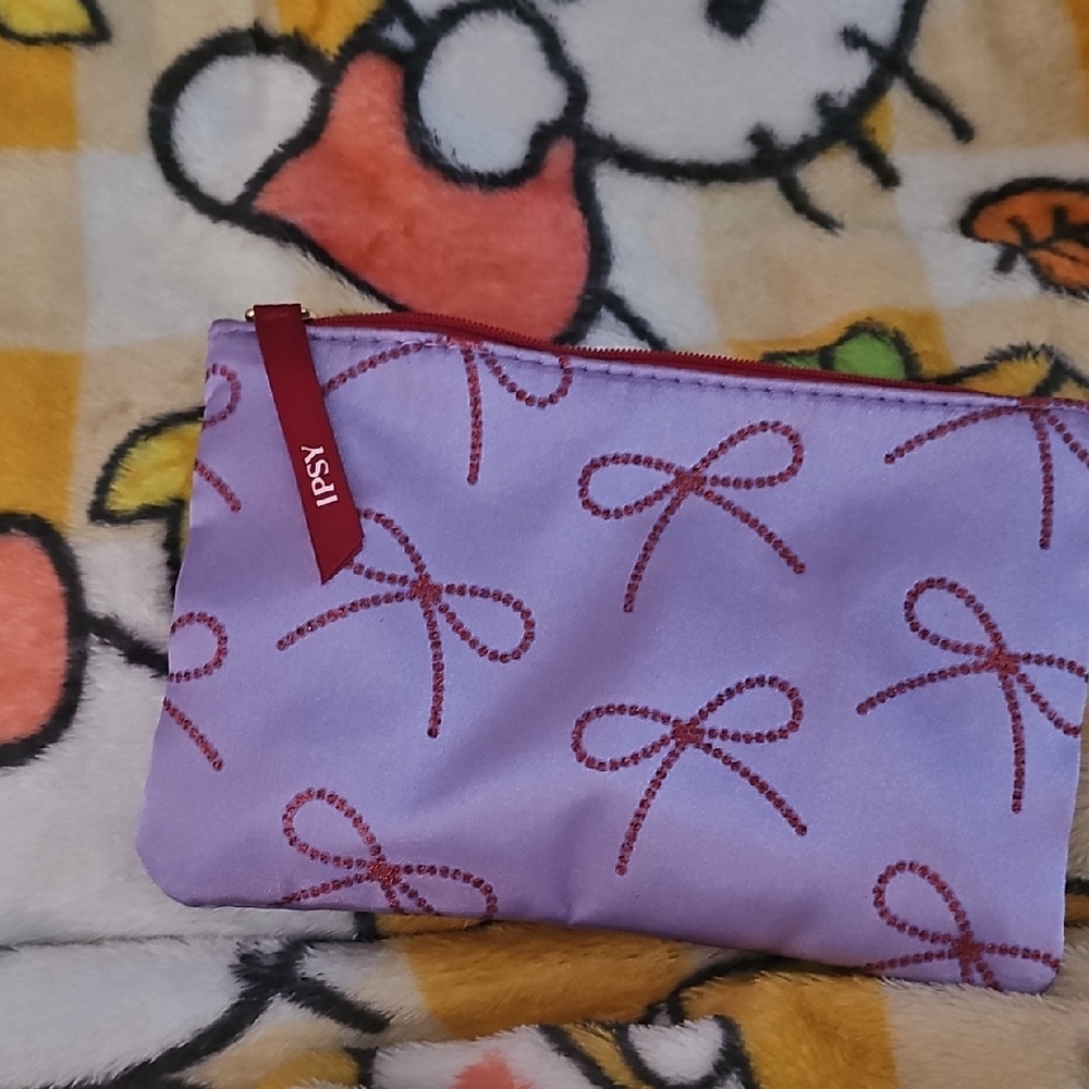 Ipsy Lavender Bow Make Up Pouch